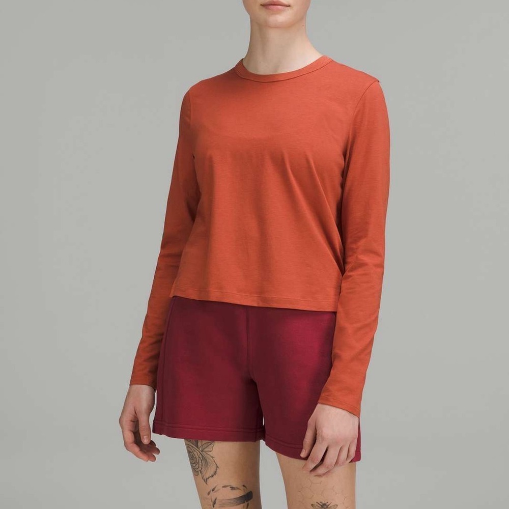 LULULEMON Classic-Fit Cotton-Blend Long Sleeve Shirt in Red Rock